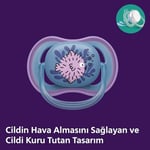 Philips Avent Ultra Air Emzik, Kız Bebekler için 6-18 Ay, 2’li Paket, Ortodontik Silikon, Geniş Hava Delikli, Mikrodalga Sterilize Edilebilir, BPA İçermez, Taşıma Kutulu, SCF085/61