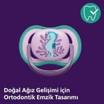 Philips Avent Ultra Air Emzik, Kız Bebekler için 6-18 Ay, 2’li Paket, Ortodontik Silikon, Geniş Hava Delikli, Mikrodalga Sterilize Edilebilir, BPA İçermez, Taşıma Kutulu, SCF085/61