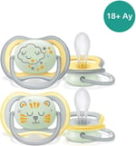 Philips Avent Ultra Air Gece Emzik, 18 Ay+, 2’li Paket, Karanlıkta Parlayan, Ortodontik Silikon, Geniş Hava Delikli, Mikrodalga Sterilize Edilebilir, BPA İçermez, SCF376/01