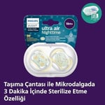 Philips Avent Ultra Air Gece Emzik, 18 Ay+, 2’li Paket, Karanlıkta Parlayan, Ortodontik Silikon, Geniş Hava Delikli, Mikrodalga Sterilize Edilebilir, BPA İçermez, SCF376/01