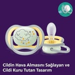 Philips Avent Ultra Air Gece Emzik, 18 Ay+, 2’li Paket, Karanlıkta Parlayan, Ortodontik Silikon, Geniş Hava Delikli, Mikrodalga Sterilize Edilebilir, BPA İçermez, SCF376/01
