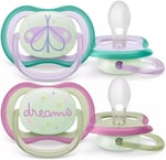 Philips Avent Ultra Air Night Karanlıkta Parlar Gece Emziği 0-6 Ay Kız Scf376/19