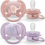 Philips Avent Ultra Hava Emziği Ortodontik ve BPA, Ekstra Havalandırma Delikleri 0-6 Ay (Kız Tasarımı) 2'li Paket