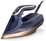Philips Azur 8000 Serisi Buharlı Ütü - 85 g/dk Sürekli Buhar, 260g Turbo Şok Buhar, 3000 W, OptimalTEMP Teknolojisi, SteamGlide Elite Taban, Koyu Mavi (DST8050/20)