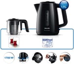 Philips Daily Collection Çay Makinesi - Otomatik Sıcak Tutma, 1.9L Su Isıtıcısı, 0.9L Cam Demlik, Hızlı Kaynatma 1700W, Kireç Filtresi, Kolay Dökme İçin Kablosuz Taban (HD7301/00)