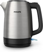 Philips Daily Collection Çelik Su Isıtıcı - 1.7L, 2200W, Işıklı Gösterge, 360° Döner Taban, Mikro Gözenekli Filtre, Yassı Isıtma Yüzeyi, Yaylı Kapak, Enerji Tasarruflu, Güvenli Tasarım (HD9350/90)
