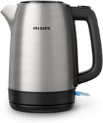 Philips Daily Collection Çelik Su Isıtıcı - 1.7L, 2200W, Işıklı Gösterge, 360° Döner Taban, Mikro Gözenekli Filtre, Yassı Isıtma Yüzeyi, Yaylı Kapak, Enerji Tasarruflu, Güvenli Tasarım (HD9350/90)