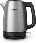 Philips Daily Collection Çelik Su Isıtıcı - 1.7L, 2200W, Işıklı Gösterge, 360° Döner Taban, Mikro Gözenekli Filtre, Yassı Isıtma Yüzeyi, Yaylı Kapak, Enerji Tasarruflu, Güvenli Tasarım (HD9350/90)