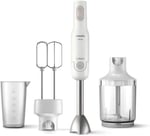 Philips Daily Collection Promix El Blender Seti 700 W, Sıçrama Önleyici Bıçak Koruması, Ergonomik Tasarım, XL Doğrayıcı, İkili Çırpıcı, Beyaz, HR2546/00