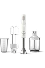 Philips Daily Collection Promix El Blender Seti 700 W, Sıçrama Önleyici Bıçak Koruması, Ergonomik Tasarım, XL Doğrayıcı, İkili Çırpıcı, Beyaz, HR2546/00