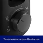 Philips Daily Collection Uzun Yuvalı Ekmek Kızartma Makinesi, Buz Çözme Modu, 8 Kızartma Ayarı, Uzun Yuvalı, Siyah, HD2590/90