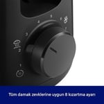 Philips Daily Collection Uzun Yuvalı Ekmek Kızartma Makinesi, Buz Çözme Modu, 8 Kızartma Ayarı, Uzun Yuvalı, Siyah, HD2590/90