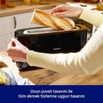 Philips Daily Collection Uzun Yuvalı Ekmek Kızartma Makinesi, Buz Çözme Modu, 8 Kızartma Ayarı, Uzun Yuvalı, Siyah, HD2590/90