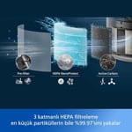 Philips Hava Temizleyici 3200 Serisi - HEPA NanoProtect + Aktif Karbon Filtre, CADR 520m³/sa 135m² Alerji Hastaları İçin, Ultra-sessiz, Akıllı ve Enerji Verimli, Gümüş (AC3220/10)