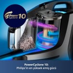 Philips Marathon Ultimate Toz Torbasız Elektrikli Süpürge, 899W, PowerCyclone 10, TriActive Ultra LED Başlık, Power Max Sensör, XB9185/07 - Seçenekler: XB9185/07, XB9125/07, XB9145/07, XB9155/07