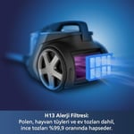 Philips Marathon Ultimate Toz Torbasız Elektrikli Süpürge, 899W, PowerCyclone 10, TriActive Ultra LED Başlık, Power Max Sensör, XB9185/07 - Seçenekler: XB9185/07, XB9125/07, XB9145/07, XB9155/07