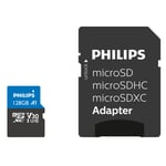 Philips Micro SDXC Kartı 128 GB, Class 10 UHS-I U3 4K, Adaptör - Seçenekler: 128 GB, 256 GB