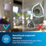 Philips Nemlendirici 2000 Serisi - Hijyenik Nemlendirme,%99,97 Daha Az Bakteri, 2L Su Haznesi, 190 ml/saat, 31 m²'ye Kadar Odalar için, Ultra Sessiz (32 dB), Otomatik Kapanma, Beyaz (HU2510/10)