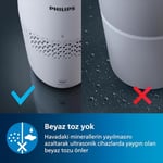 Philips Nemlendirici 2000 Serisi - Hijyenik Nemlendirme,%99,97 Daha Az Bakteri, 2L Su Haznesi, 190 ml/saat, 31 m²'ye Kadar Odalar için, Ultra Sessiz (32 dB), Otomatik Kapanma, Beyaz (HU2510/10)
