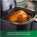 Philips Premium Airfryer XXL – Yağ Alma Teknolojisi, Hızlı Hava, Dijital Ekran, Kızartma/Fırın/Izgara/Fırında Pişirme/Yeniden Isıtma, 1.4kg Kapasite, Bulaşık Makinesinde Yıkanabilir, Siyah (HD9650/90)
