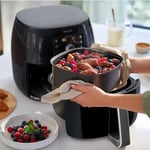 Philips Premium Airfryer XXL – Yağ Alma Teknolojisi, Hızlı Hava, Dijital Ekran, Kızartma/Fırın/Izgara/Fırında Pişirme/Yeniden Isıtma, 1.4kg Kapasite, Bulaşık Makinesinde Yıkanabilir, Siyah (HD9650/90)