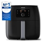 Philips Premium Airfryer XXL – Yağ Alma Teknolojisi, Hızlı Hava, Dijital Ekran, Kızartma/Fırın/Izgara/Fırında Pişirme/Yeniden Isıtma, 1.4kg Kapasite, Bulaşık Makinesinde Yıkanabilir, Siyah (HD9650/90)