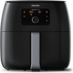 Philips Premium Airfryer XXL – Yağ Alma Teknolojisi, Hızlı Hava, Dijital Ekran, Kızartma/Fırın/Izgara/Fırında Pişirme/Yeniden Isıtma, 1.4kg Kapasite, Bulaşık Makinesinde Yıkanabilir, Siyah (HD9650/90)