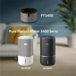Philips PureProtect Water 3400 Serisi Yedek HEPA Filtre, Üst Düzey Filtreleme, 3 Katmanlı Tasarım, 1 Yıla Kadar Dayanıklı, AC3420/AC3421 ile Uyumlu, FY3400/30