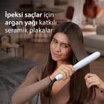 Philips Saç Düzleştirici, Bukle Özellikli, Argan Yağlı Plaka, ThermoShield, İyonik Bakım, Hızlı Isınma, Geniş Sıcaklık Ayarı, Isıya Dayanıklı Kılıf Hediyeli, BHS520/00
