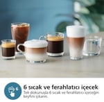 Philips Serisi 3300 Tam Otomatik Espresso Makinesi LatteGo Süt Sistemi ile, 6 Kahve Çeşidi, SilentBrew Teknolojisi, AquaClean Filtre – Beyaz & Parlak Siyah (EP3343/50)