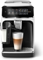 Philips Serisi 3300 Tam Otomatik Espresso Makinesi LatteGo Süt Sistemi ile, 6 Kahve Çeşidi, SilentBrew Teknolojisi, AquaClean Filtre – Beyaz & Parlak Siyah (EP3343/50)