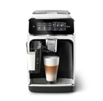 Philips Serisi 3300 Tam Otomatik Espresso Makinesi LatteGo Süt Sistemi ile, 6 Kahve Çeşidi, SilentBrew Teknolojisi, AquaClean Filtre – Beyaz & Parlak Siyah (EP3343/50)