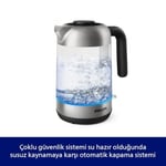 Philips Serisi 5000 Cam Su Isıtıcısı - 1,7L, Hızlı Kaynatma, Paslanmaz Çelik Eleman, Kireç Filtresi, 360° Kablosuz Taban, Çıkarılabilir Kapak, Mavi Işık Göstergesi (HD9339/80)