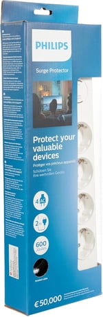 PHILIPS SPN7040WA Akım Korumalı Priz 4'lü 600J 2m 3680W 16A