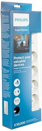 PHILIPS SPN7040WA Akım Korumalı Priz 4'lü 600J 2m 3680W 16A