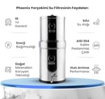 PHOENIX GRAVITY 12 Litre Yer Çekimli Su Arıtma Cihazı |NSF Sertifikalı |Mineralleri Arıtmaz |Servis İstemez |Elektrik ve Tesisat Gerektirmez | Temiz ve Sağlıklı İç - Seçenekler: 6 Litre, 8 L, 12 Litre