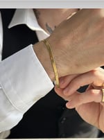 Pigna Aksesuar erkek italyan zincir çelik bileklik gold altın Tek Ebat