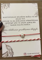 Pigna Aksesuar Marteniçka Bileklik Ve Incili Kırmızı Ip Bileklik Kırmızı Tek Ebat