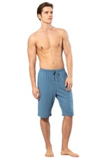 Pijama Pazarı 2172 Erkek Modal Tek Bermuda Pijama Altı-İndigo İNDİGO L
