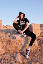 Pijama Pazarı Monamise 23096 Kadın Kısa Kollu Kapişonlu Eşofman Takımı-Siyah SİYAH S