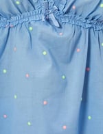 Pijama Üstü İnce Askılı Fırfırlı İşlemeli