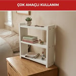 PIKAS Ahşap 3 Raflı Baharatlık, Tezgah Üstü Çok Amaçlı Mutfak Düzenleyici Raf Organizer