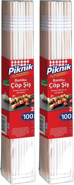 Piknik Ağaç Bambu Çöp Şiş 25 Cm–100'Lü 113-P 2li paket