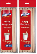 Piknik Ahşap Kariştirici 50'Li 2li paket