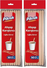 Piknik Ahşap Kariştirici 50'Li 2li paket