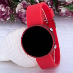 PİNKOLİ Metalik Kırmızı Dijital Led Silikon Bileklik Kız Çocuk Yetişkin Saat ST-303611