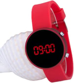 PİNKOLİ Metalik Kırmızı Dijital Led Silikon Bileklik Kız Çocuk Yetişkin Saat ST-303611