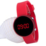 PİNKOLİ Metalik Kırmızı Dijital Led Silikon Bileklik Kız Çocuk Yetişkin Saat ST-303611