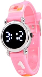 Pinkoli Pembe Led Silikon Kordonlu Şık Şirin Çocuk Kol Saati ST-304142