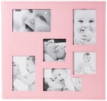 Pioneer Photo Albums Kolaj Çerçevesi Kabartmalı inç Bebek inç Dikişli Suni Deri Kılıf Bellek Defteri, Bebek Pembesi,